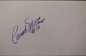 Carmelo Martinez Padres Phillies Reds Royals Autographed 3x5 Index Card JSA 17D - Picture 1 of 4