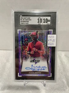 2018 Leaf Flash Juan Soto Purple Auto Rookie RC /25 SGC 10/10 Gem Mint - Bild 1 von 2