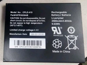 Coolpad CPLD-415 Battery Used - Fits Canvas CP3636A, Splatter BTR3636AB - Picture 1 of 2