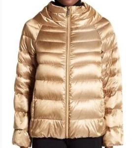 Sam Edelman Puffer Funnel Neck Jacket Down Gold Women's Size Large Medium. EUC - Picture 1 of 9