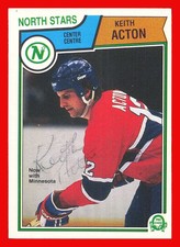 1983-84 OPC O-PEE-CHEE Hockey Signed #184 Keith Acton Minnesota North Stars.