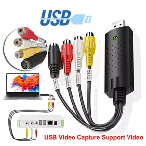 USB Video Capture Card Easy Cap VHS VCR Mini DV Hi8 DVD to Digital Converter UK - Picture 1 of 8