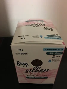 Q+ SUN BEIG L'EGGS SILKEN MIST SILKY SHEER LEG CONTROL TOP SHEER TOE TIGHTS 2ER-PACK - Bild 1 von 11