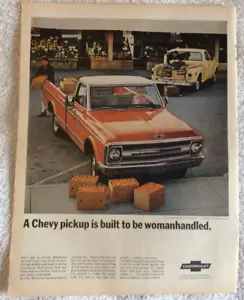 Chevrolet Chevy Pickup Truck Vintage Print Ad 1968 - Imagen 1 de 6