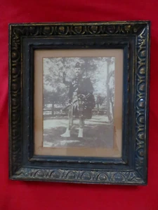 VINTAGE SCOTTISH BAGPIPER BAND HIGHLANDER, KILT, CLAN, ~ ORIGINAL FRAME 14 x 16" - Picture 1 of 8