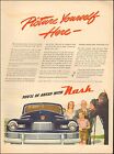 1946 Classic Car AD the New NASH 600  Blue famliy portrait with auto (090316)