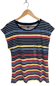 Tommy Hilfiger Women's Cap Sleeve Navy Blue Multicolor Striped Tee Size S - Picture 1 of 9