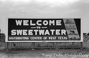 Welcome to Sweetwater, Texas Sign - 1939 - Historic Photo Print - Picture 1 of 1