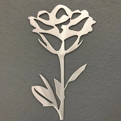 Arte de pared de metal rosa ALUMINIO Skilwerx 10 X 7 moderno floral 15 Foto 1 de 4