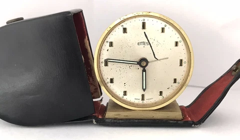 "EMES"  Alarm Clock  Germany, circa 1960s Works Runs Cover