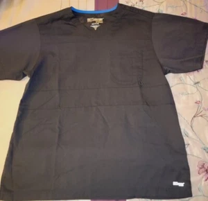Greys Anatomy Mens Active Paneled VNeck Medical Scrub Top Black Medium 0116 - Picture 1 of 6
