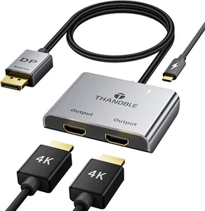 DisplayPort to Dual HDMI Adapter (4K60Hz) DP to HDMI Splitter for Dual Monito... - Picture 1 of 1