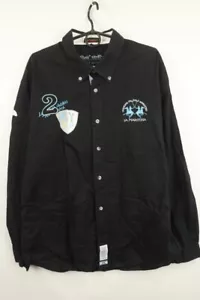 La Martina Black Cotton Collared Long Sleeve Button-Down Shirt XXL - Picture 1 of 20