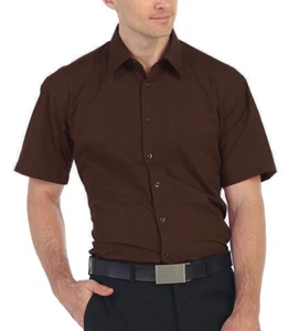 Men's Classic Fit Designer Short Sleeve Dress Shirts - Picture 1 of 31
