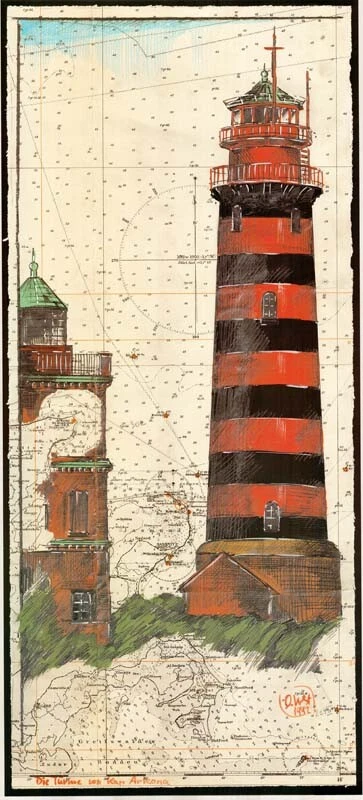 Kunstdruck "Leuchttürme Kap Arkona" - von OLE WEST - (204) - Bild 1 von 1
