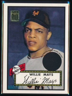 Willie Mays 2001 Topps 50th Anniversary Reprint RC Game Used Jersey - Image 1 of 2