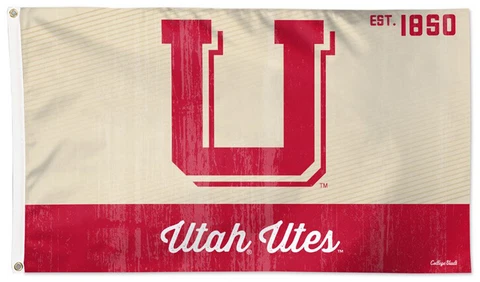 UTAH UTES College Vault Retro-Style Official NCAA Team 3'x5' DELUXE FLAG Cover