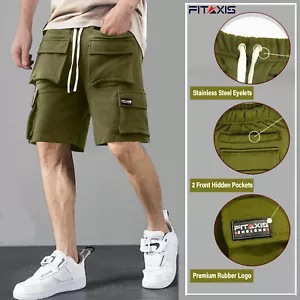 Pantaloni da palestra elastici vita elastica felpa cargo 8 tasche abbigliamento uomo pantaloni casual - Foto 1 di 5
