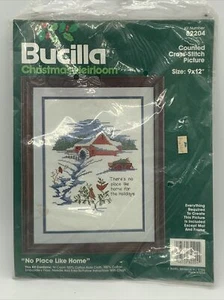 Bucilla Christmas"No Place Like Home" Cross Stitch Kit 9" x 12" New Sealed 82204 - Picture 1 of 5