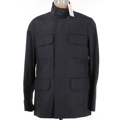 Chaqueta de Campo Luciano Barbera Nueva con Etiquetas Mezcla Algodón/Nylon Talla 50 M en Azul Marino Sólido Foto 1 de 4