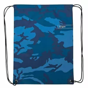 Targus Waterproof Drawstring Bag Sports Gym Swim Girls Boys Shoe Bag Blue Camo - Picture 1 of 8