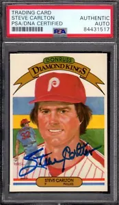 1983 DONRUSS DK #16 Steve Carlton SIGNIERTE AUTOGRAMMKARTE PSA/DNA AUTHENTISCH B - Bild 1 von 2
