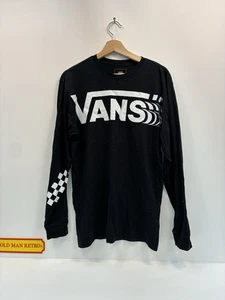 Vans T-Shirt Manica Lunga Uomo M Nera Vestibilità Classica Logo Fuori Muro Skate Top - Foto 1 di 5