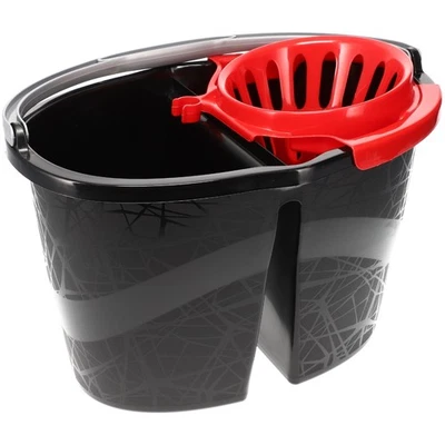 Wischeimer 18 L Putzeimer mit Presse Zweigeteilter Zweikammer Eimer Auswringer - Bild 1 von 4