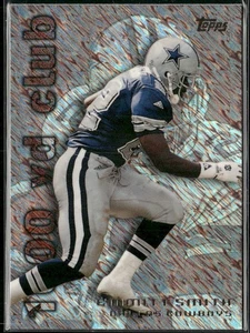 1995 Topps #4 Emmitt Smith 1000/3000 yardas Club Power Boosters Vaqueros - Imagen 1 de 2