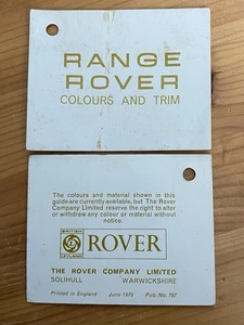 Range Rover Colours & Trim Guide June 1970 Pub. No 787 Original British Leyland - Picture 1 of 4