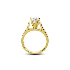 3/4 kt I VS2 runder natürlicher zertifizierter Diamant 18 kt Gold Solitär Verlobungsring - Bild 1 von 6