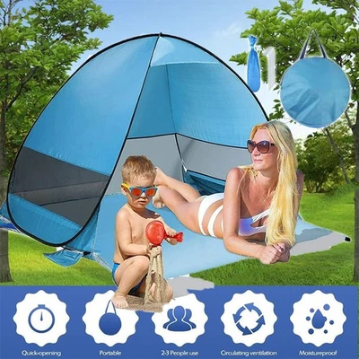 Tienda de playa emergente parasol refugio exterior camping pesca toldo portátil EE. UU. Foto 1 de 4