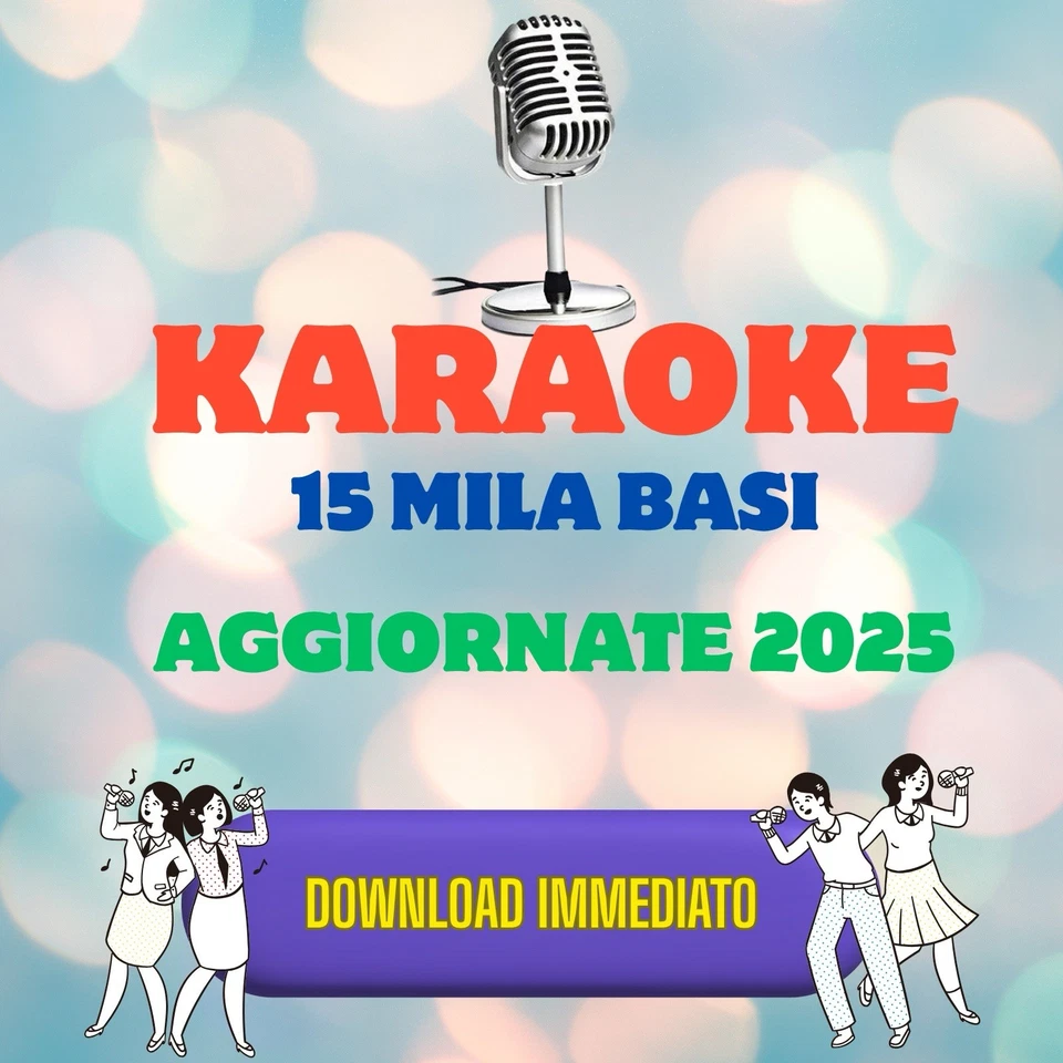 15 Mila BASI MUSICALI-KARAOKE MP4 PROFESSIONALI CON CORI 2025 + SANREMO 2025 - Immagine 1 di 1