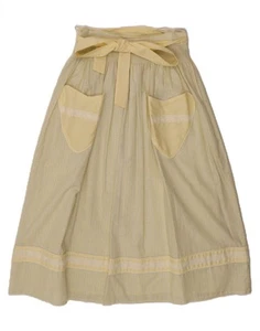 VINTAGE Womens A-Line Skirt EU 36 Small W26 Yellow Check Cotton DK16 - Picture 1 of 3