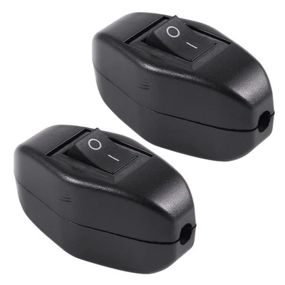 2X Black Bedroom on Off Button in Line  6A/250VAC 10A/125VAC A5N66014 - Image 1 of 4