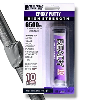 Ready High Strength Premium Epoxy Putty, 10 Minute Quick Set, High Temperatur... - Image 1 of 3
