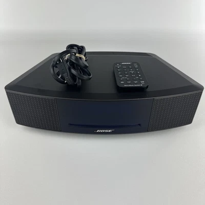 Bose Wave Music System IV Radio CD Player WITH REMOTE Model 417789-WMS Black EUC - Image 1 of 4
