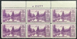U.S. Scott #742, P.B. of 6, Mt. Rainer, Washington Issue, Fine-Very Fine, MNH - Picture 1 of 2