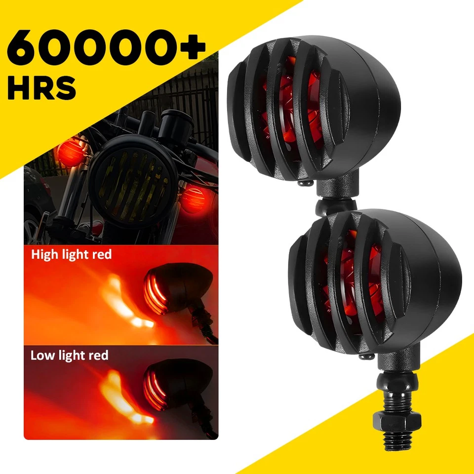 2 luces intermitentes universales para moto 12V luz trasera delantera lámpara roja J Foto 1 de 4