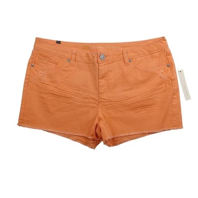 Pantalones cortos de mezclilla Lauren Conrad LC corte para mujer talla 16 melocotón 3" tiro medio desgastados Foto 1 de 4