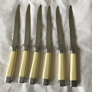 SET 6 FRUIT KNIVES! Vintage CARVEL HALL BRIDDELL stainless: EXCELLENT! - Picture 1 of 7
