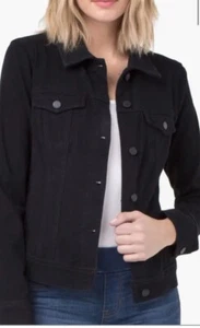 Kit From The Kloth Amelia Denim Jacket Black, Size L - Picture 1 of 18