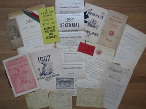 Excelente colección de papel de Harvard incluyendo boleto de béisbol de 1907, c. 1905-1910! - Imagen 1 de 6
