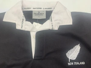 GENTS LONG SLEEVE NEW ZEALAND RUGBY BLACK SHIRT - Picture 1 of 1