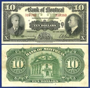 CANADA 10 DOLLARS 1938 BANK OF MONTREAL - Bild 1 von 1