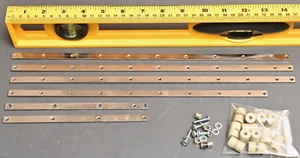 Lot 6 Stainless Bus Bars w/ Some Hardware & Ceramic Standoffs 14.5" - Picture 1 of 4