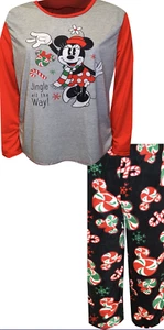 DISNEY Women's Minnie Mouse Christmas Jingle Pajama Set sz Plus Size 1XL PJs - Picture 1 of 4