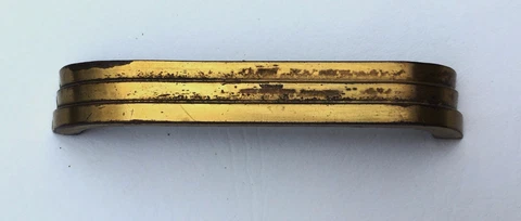 Brass Antique Hardware Art Deco Drawer Pull MCM Mid Century Modern 4" centers Cover