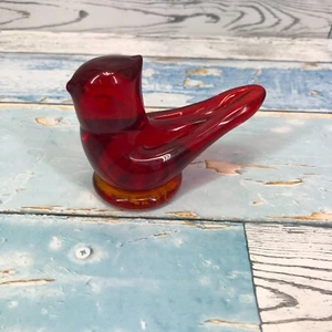 Cardinal of Love Titan Glaskunst signiert "L Ward 1996" Briefbeschwerer rot  - Bild 1 von 10