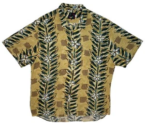 VINTAGE Jams World Abstract Floral Hawaiian Camp Shirt Men's Size Large Jams3 - Picture 1 of 6